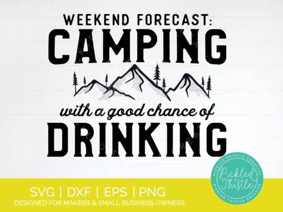 Reviewing the Funny Camping SVG Weekend Forecast for Stitchers