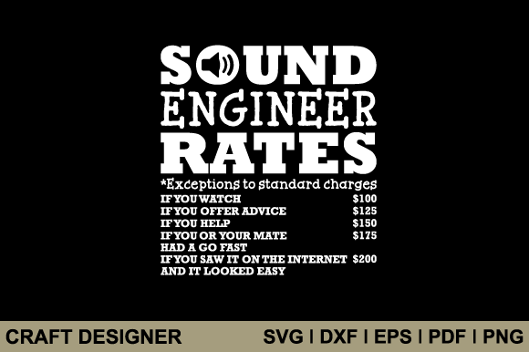 Reviewing the Sound Engineer Funny Rates SVG